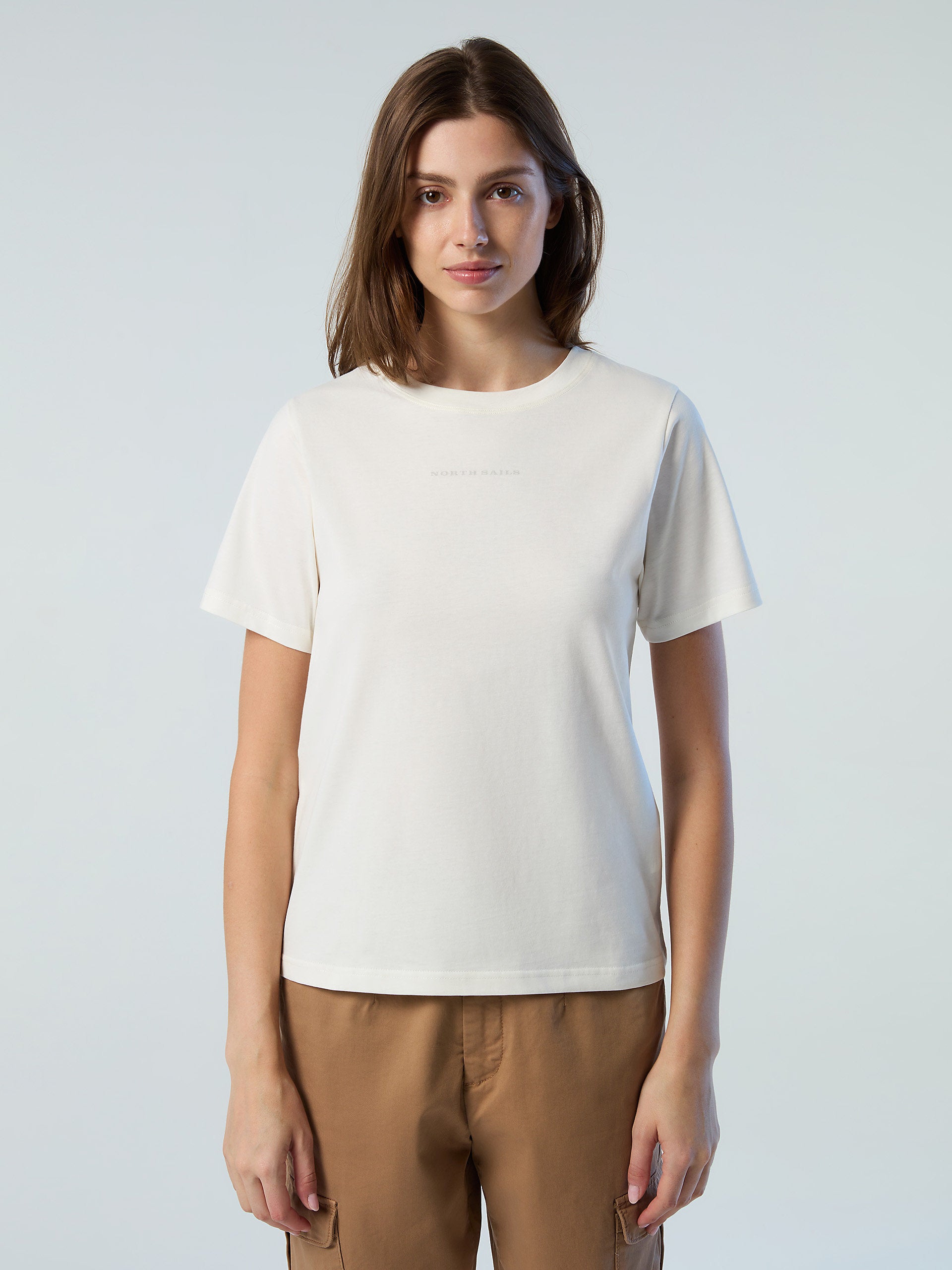 Organic White Basic Slim Fit T-Shirt, Tops