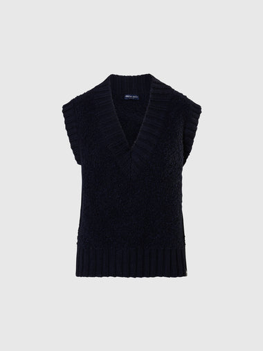 hover | Navy blue | v-neck-vest-5gg-knitwear-095489