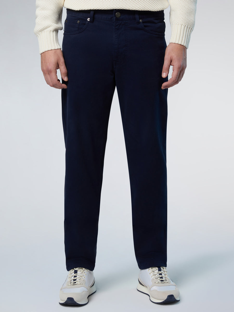 1 | Navy blue | stripe-regular-5-pocket-long-trouser-673129