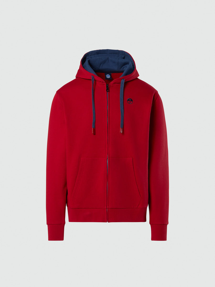 hover | Red lava | hooded-full-zip-sweatshirt-wlogo-691260