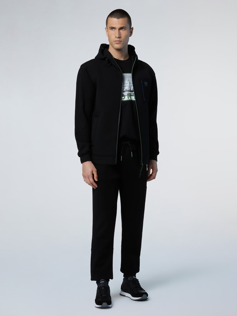 5 | Black | hooded-full-zip-sweatshirt-wpocket-691274