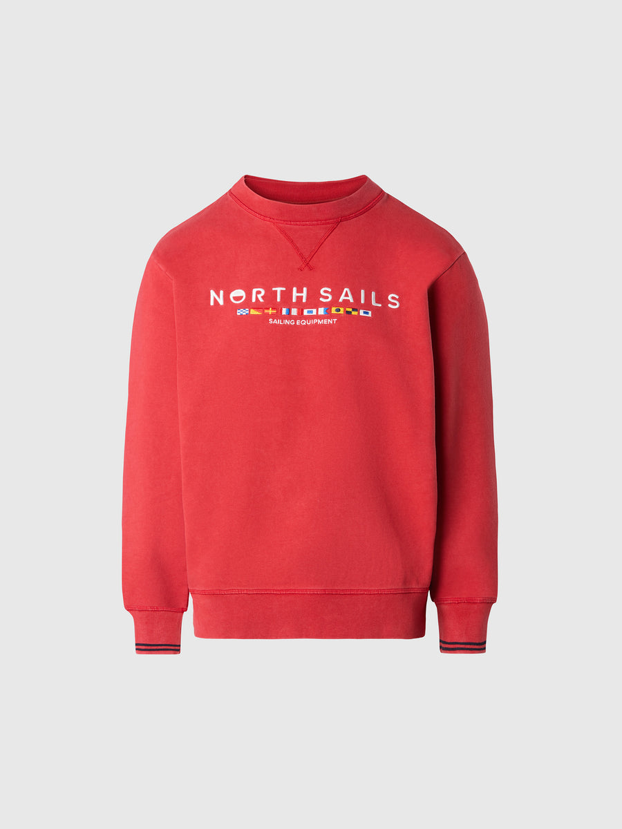 hover | Red lava | crewneck-sweatshirt-wembroidery-691279