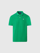 Polo shirt with collar lettering