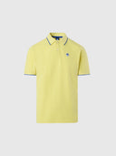 Polo shirt with collar lettering