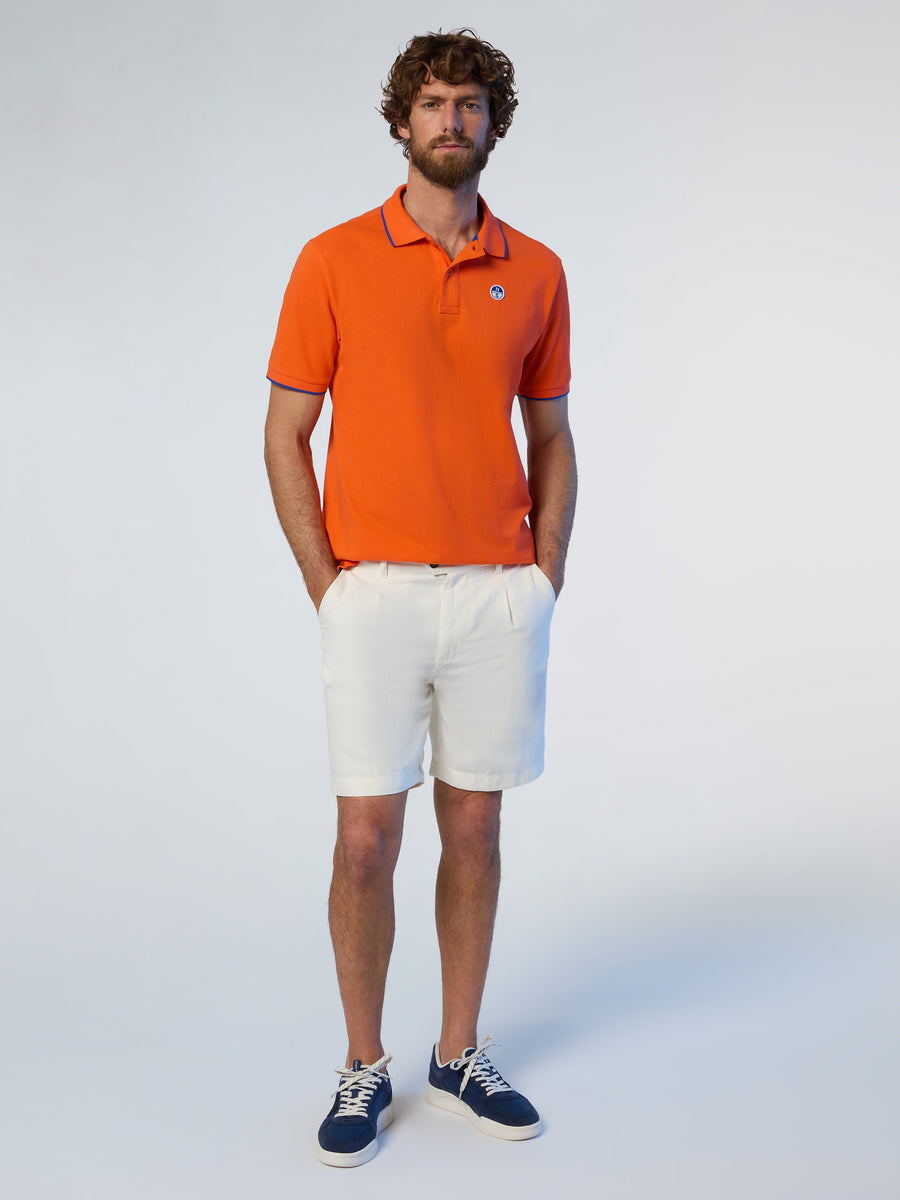 5 | Flame orange | polo-short-sleeve-collar-wstriped-in-contrast-692452