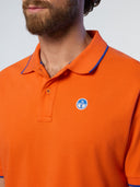 6 | Flame orange | polo-short-sleeve-collar-wstriped-in-contrast-692452