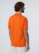 4 | Flame orange | polo-short-sleeve-collar-wstriped-in-contrast-692452
