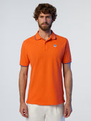 1 | Flame orange | polo-short-sleeve-collar-wstriped-in-contrast-692452