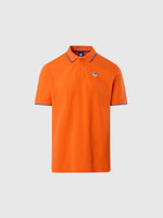 hover | Flame orange | polo-short-sleeve-collar-wstriped-in-contrast-692452
