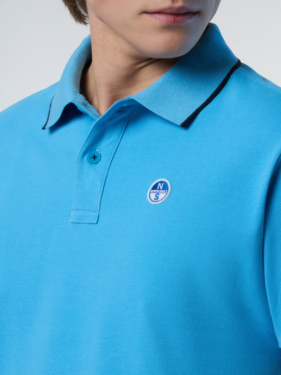 6 | Azzurro | polo-short-sleeve-collar-wstriped-in-contrast-692452