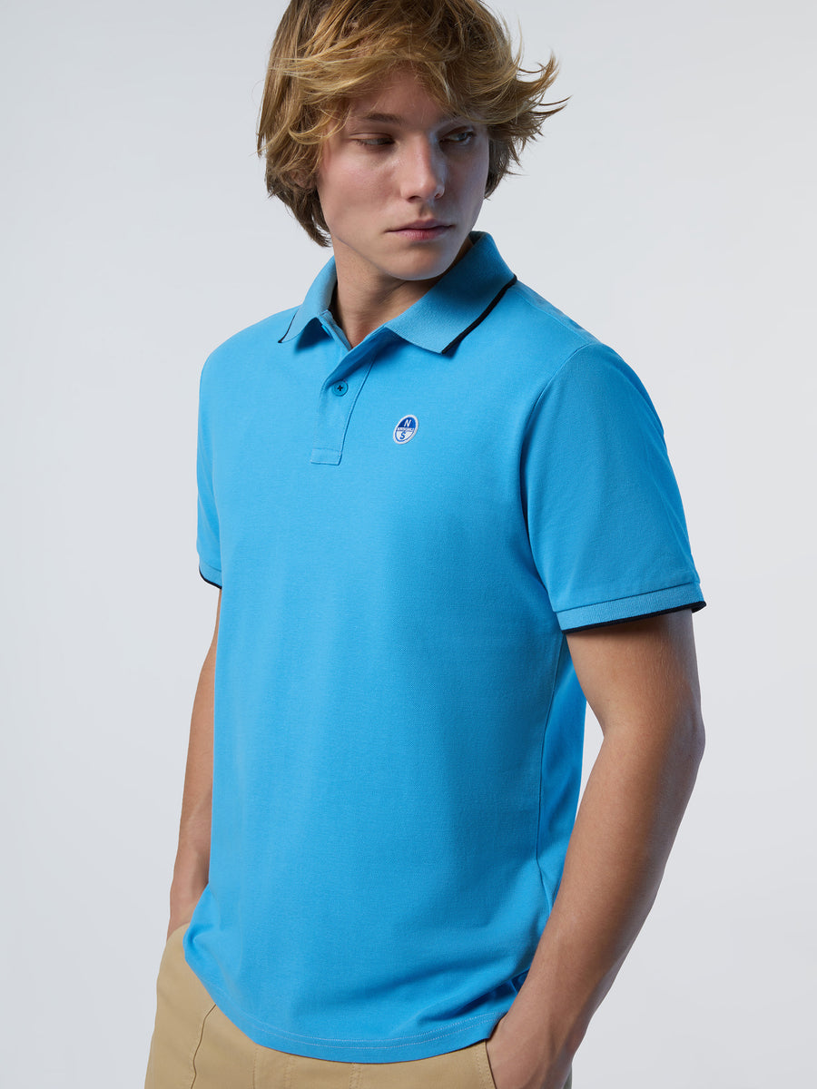 2 | Azzurro | polo-short-sleeve-collar-wstriped-in-contrast-692452