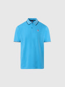 Polo shirt with collar lettering