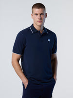 2 | Navy blue | polo-short-sleeve-collar-wstriped-in-contrast-692452