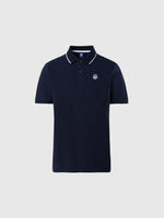 hover | Navy blue | polo-short-sleeve-collar-wstriped-in-contrast-692452