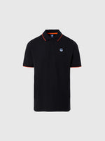 hover | Black | polo-short-sleeve-collar-wstriped-in-contrast-692452