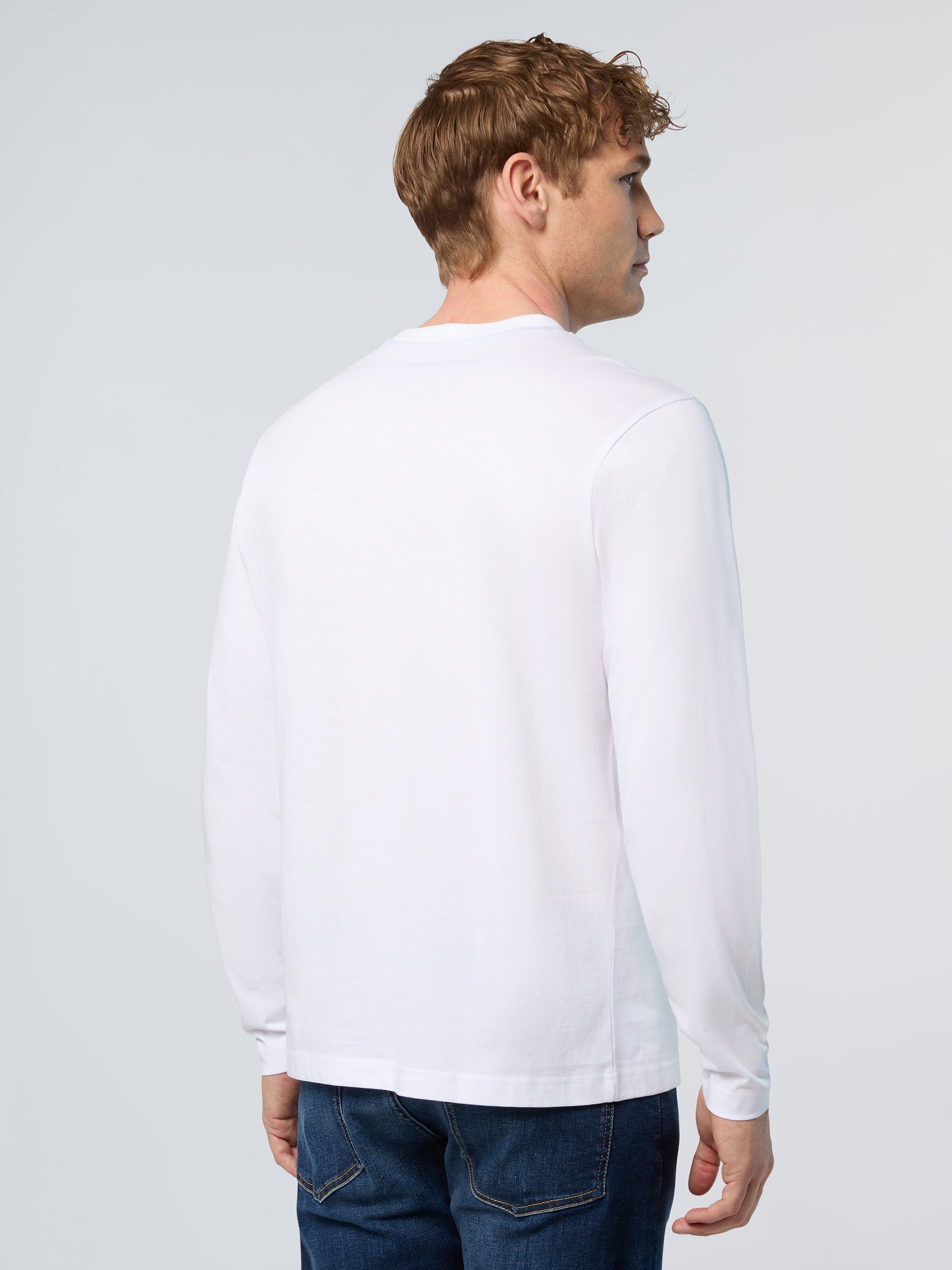 Plain white long hotsell sleeve shirt back