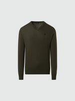 hover | Forest green | v-neck-12gg-knitwear-699774