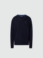 hover | Navy blue | v-neck-12-gg-knitwear-699776