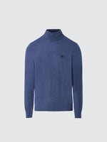 hover | China blue melange | turtle-neck-12gg-knitwear-699777