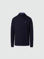 hover | Navy blue | half-zip-12gg-knitwear-699778