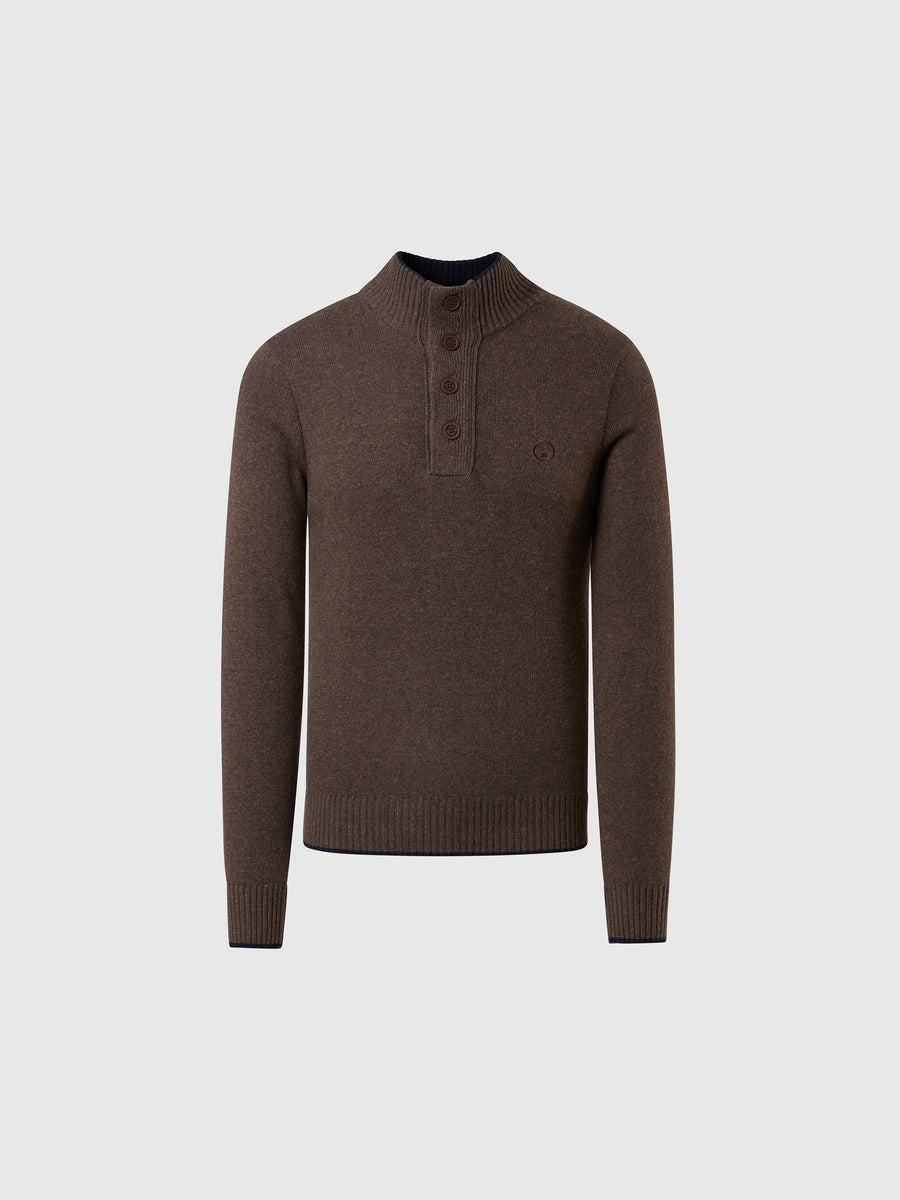 hover | Walnut melange | half-button-7gg-knitwear-699781