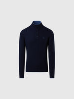 hover | Navy blue | half-button-7gg-knitwear-699781