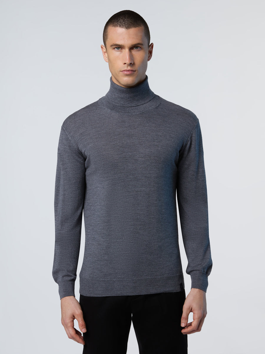 1 | Medium grey melange | turtle-neck-12gg-knitwear-699791