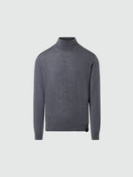 hover | Medium grey melange | turtle-neck-12gg-knitwear-699791