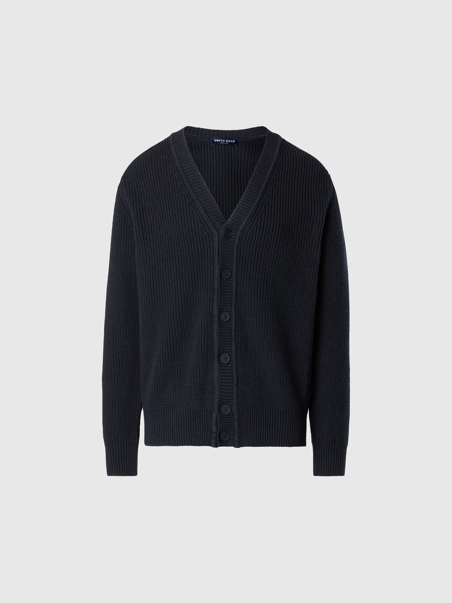 hover | Navy blue | v-neck-cardigan-5gg-knitwear-699815