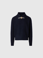 hover | Navy blue | shawl-neck-with-toggles-7gg-knitwear-699821