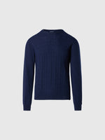 hover | Navy blue | crew-neck-cable-kinitwear-699910