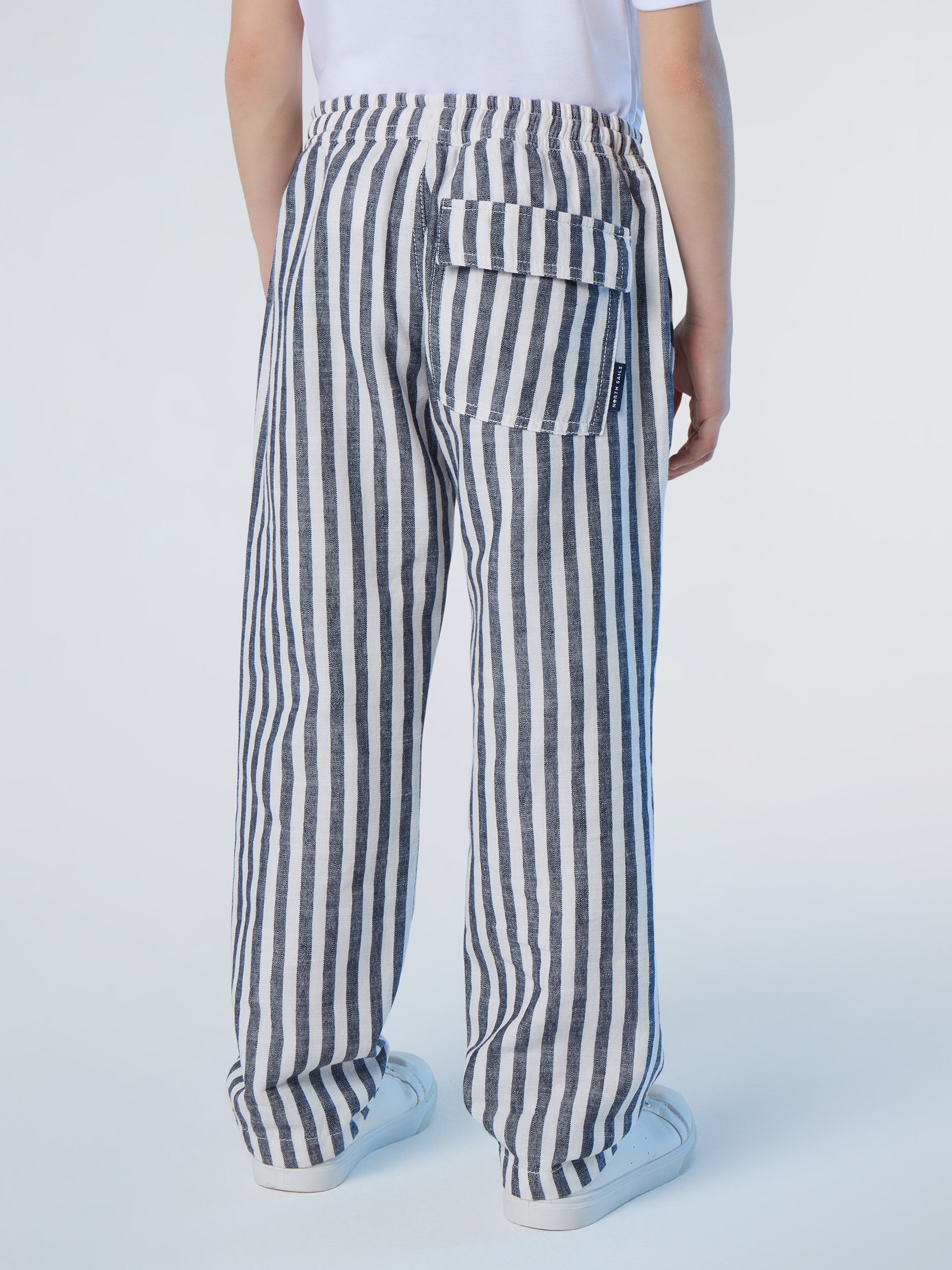 Striped wide-leg pants