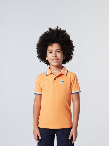 1 | Tangerine | polo-short-sleeve-wcontrast-stripes-on-flat-knit-collar-795075