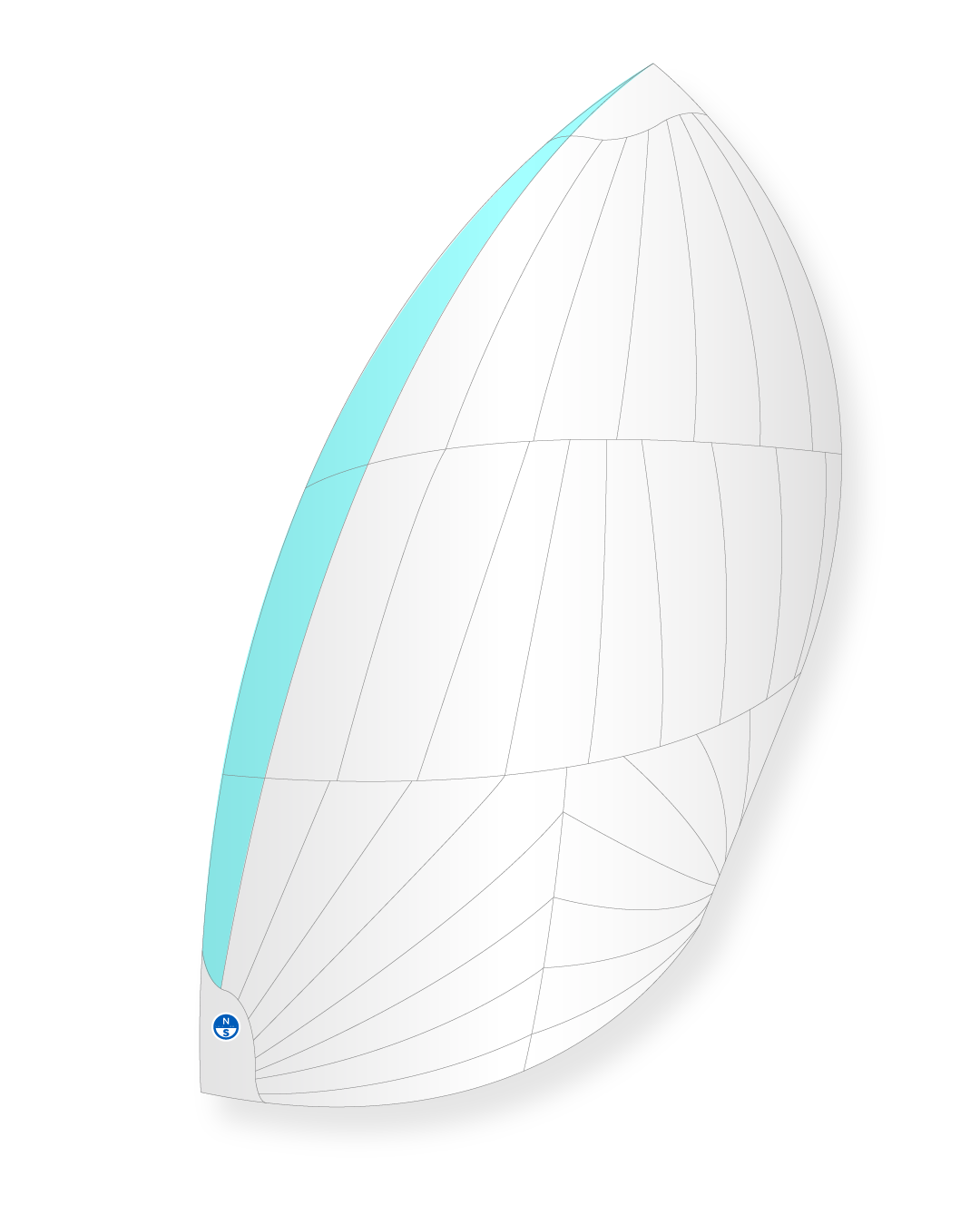 1 | White/Light Blue | North Sails RS-21 A-2 Spinnaker