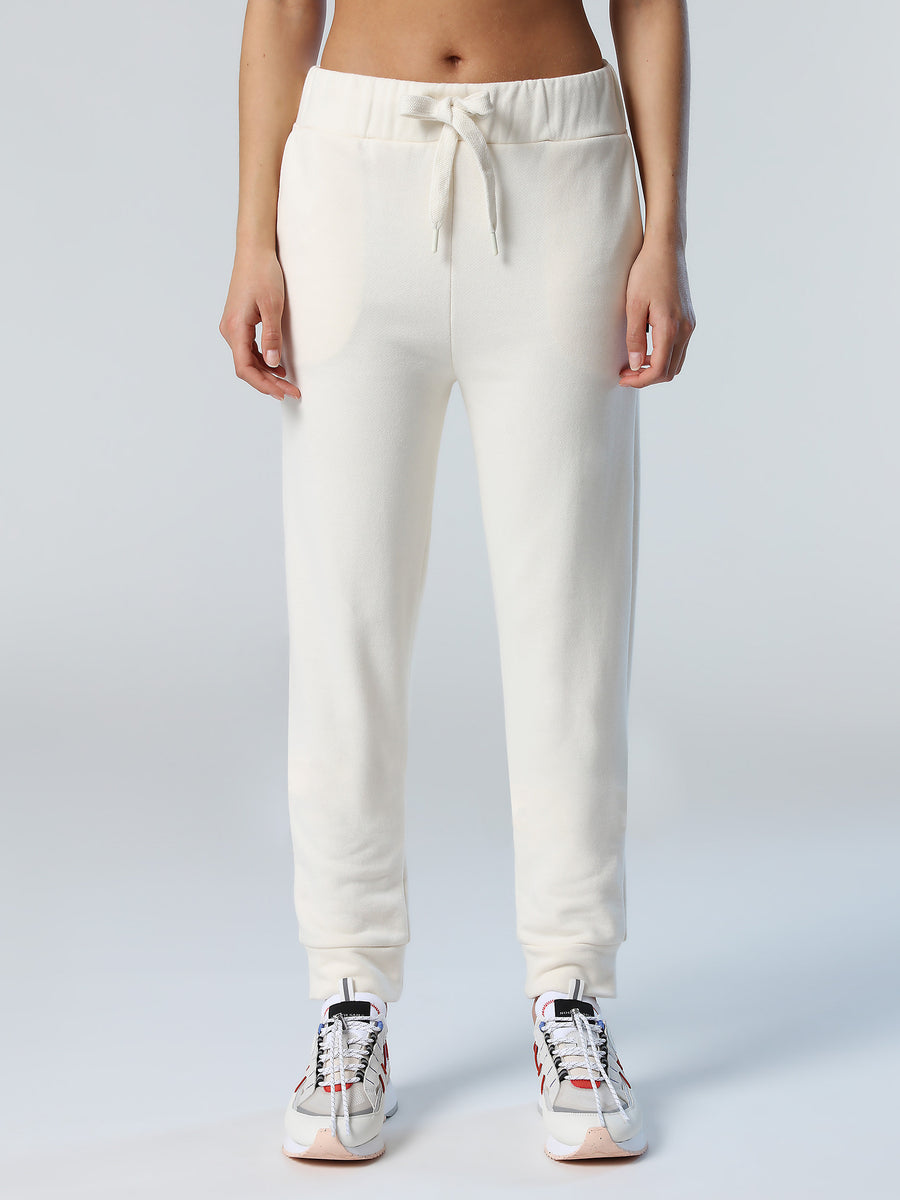 Beige & White Stripe Sweatpants - 100% Mongolian Cashmere