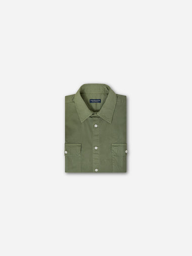 hover | Olive green | shirt-regular-point-collar-664093