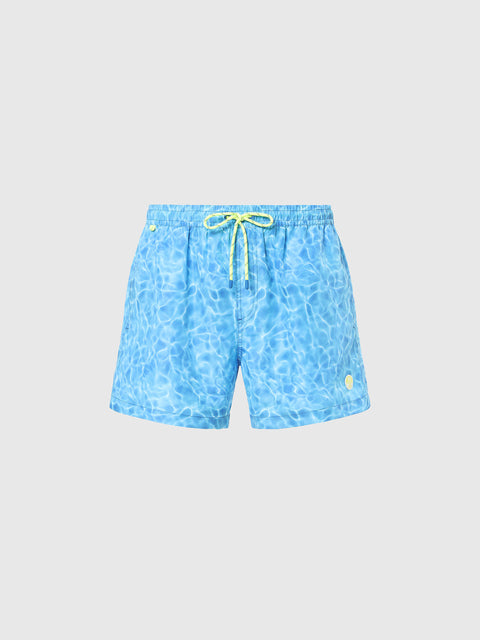 Louis Vuitton Printed Nylon Swim Shorts, Blue, XXL