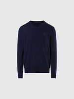hover | Navy blue | v-neck-12gg-knitwear-699854