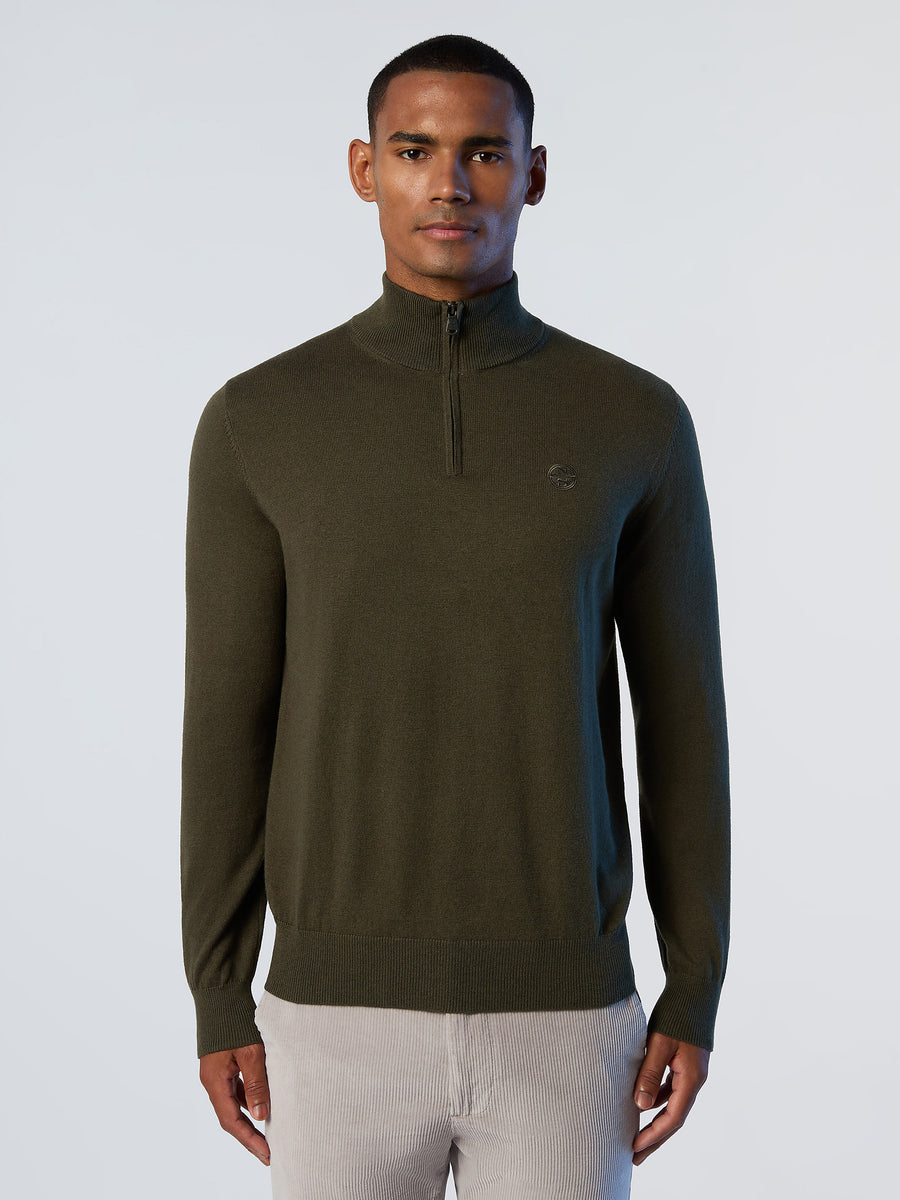 Men's half-zip sweater Charcoal