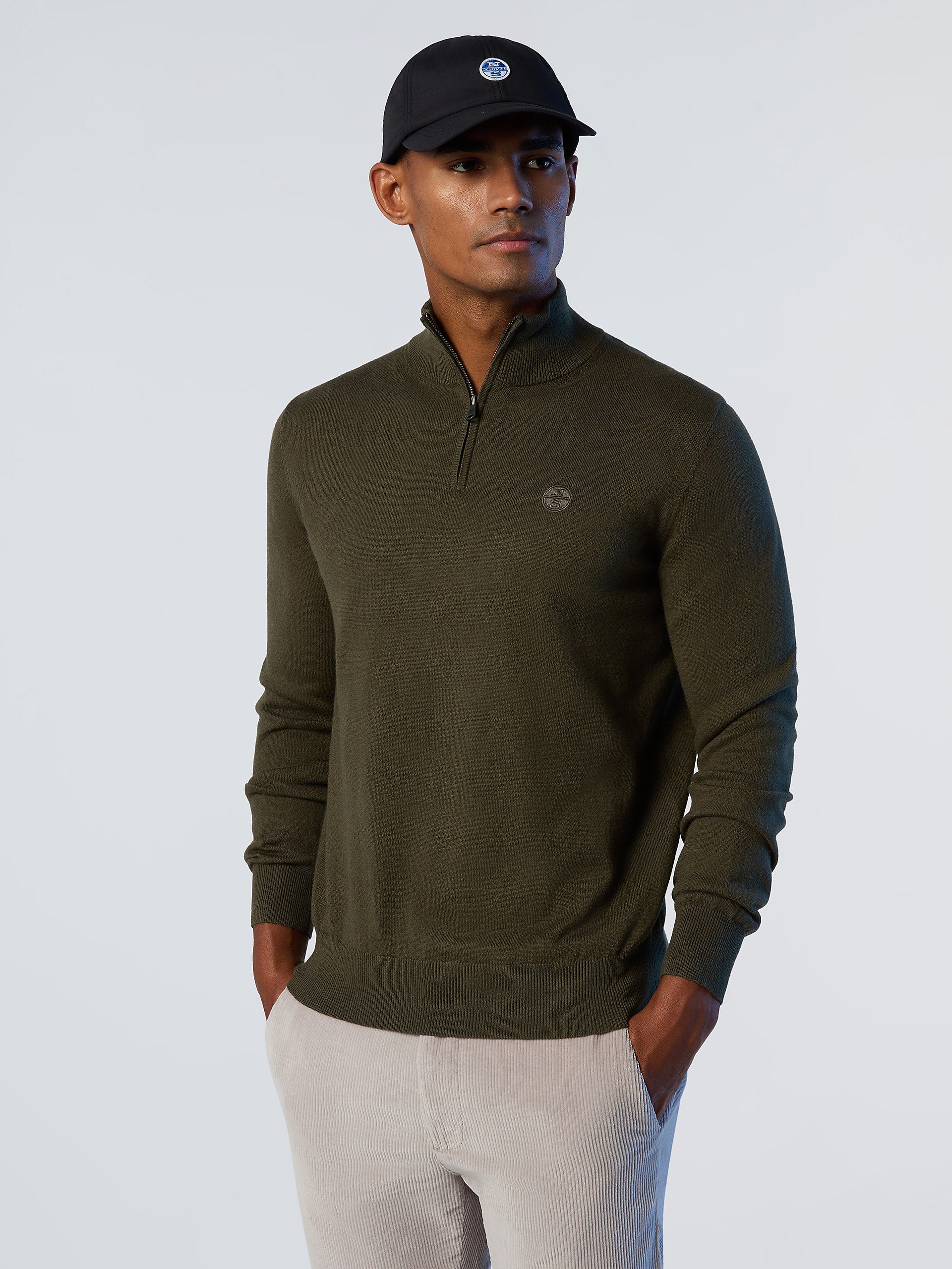 Half-zipper sweater with logo | North Sails