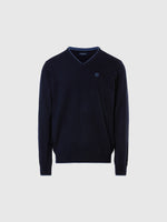 hover | Navy blue | v-neck-12-gg-knitwear-699860