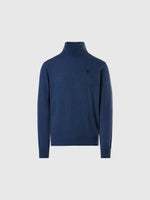 hover | China blue melange | turtleneck-12gg-knitwear-699862