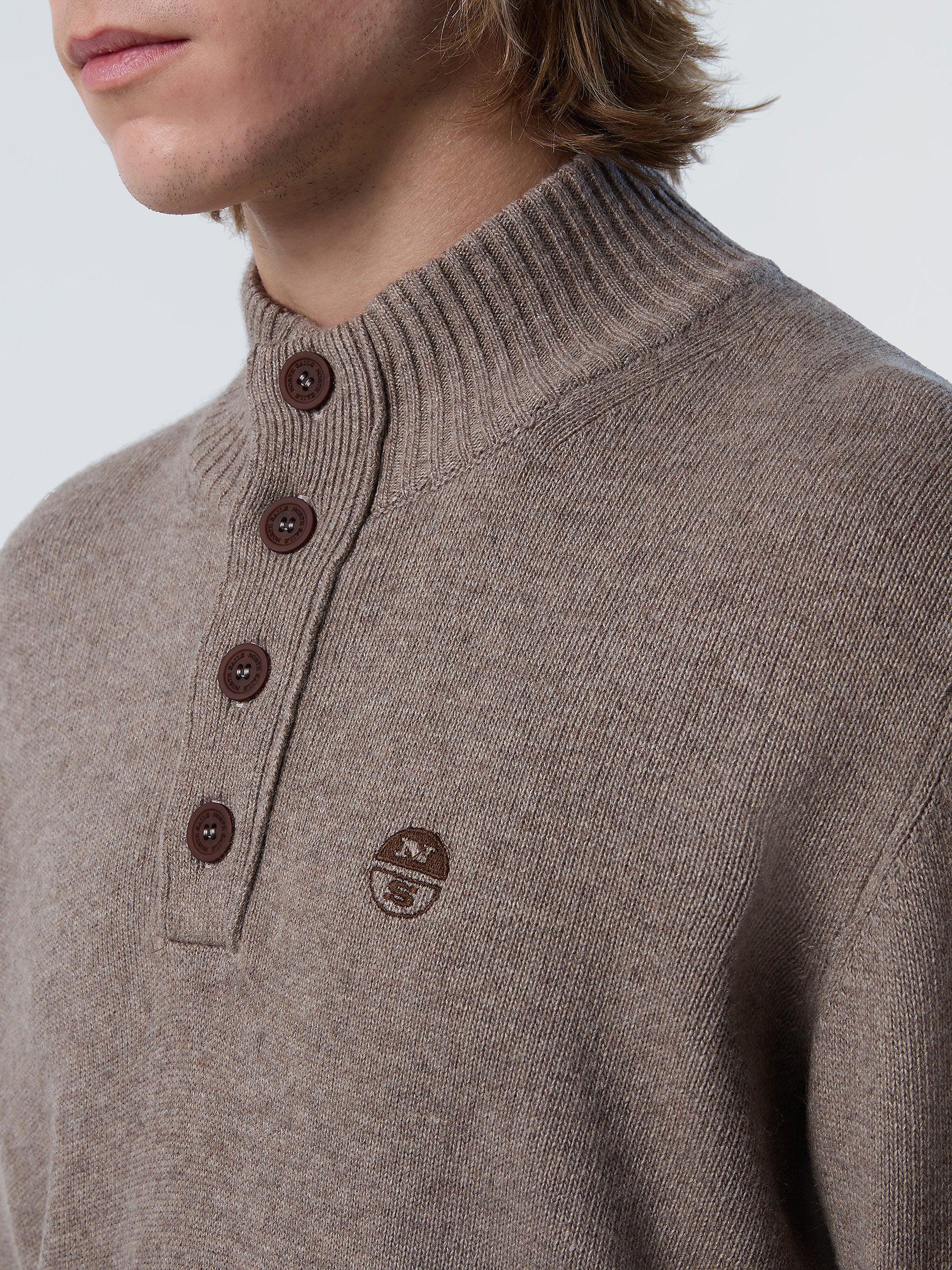 Half-button cashmere sweater