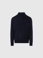 hover | Navy blue | half-button-7gg-knitwear-699863