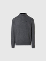 hover | Medium grey melange | half-button-7gg-knitwear-699863